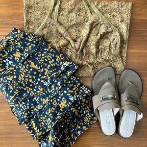 Elegant Gold Lace Tank Top